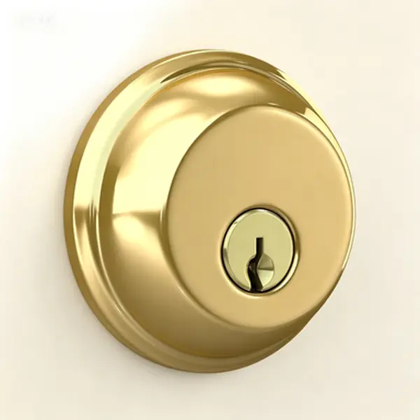 Bright Brass Keyed Entry Deadbolt - Single Cylinder with Turnbutton, SCHLAGE B60N505 Compatible, Rekeyable High Security Exterior Door Lock, Keyed 1 Side Durable Door Hardware for Lock Latches & Bolts with Round Corner