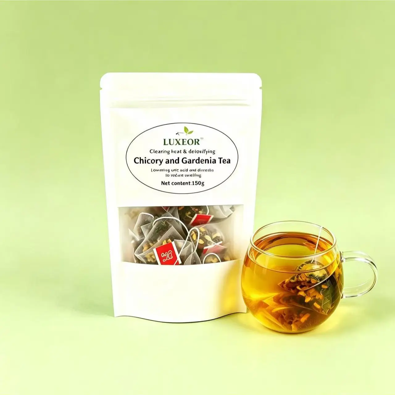 Herbal Tea, 20 Tea Bags Diverse Blend with Chicory, Gardenia, Honeysuckle, Liquorice, Orange Peel, Chrysanthemum – Natural Relaxation Beverage