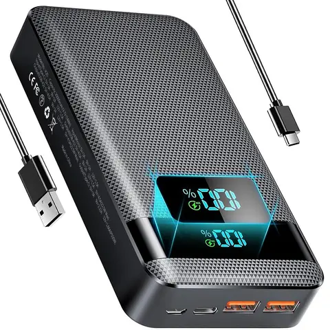 20000mAh Portable Large Capacity Power Bank, Emergency Battery Pack with PD 20W / PD 3.0 / QC 4.0 USB‑C Input & Output Fast Charging and LED Digital Display, Compatible with iPhone 15 Series, Galaxy, iPad & Other Devices, Travel Battery Pack Powerbank