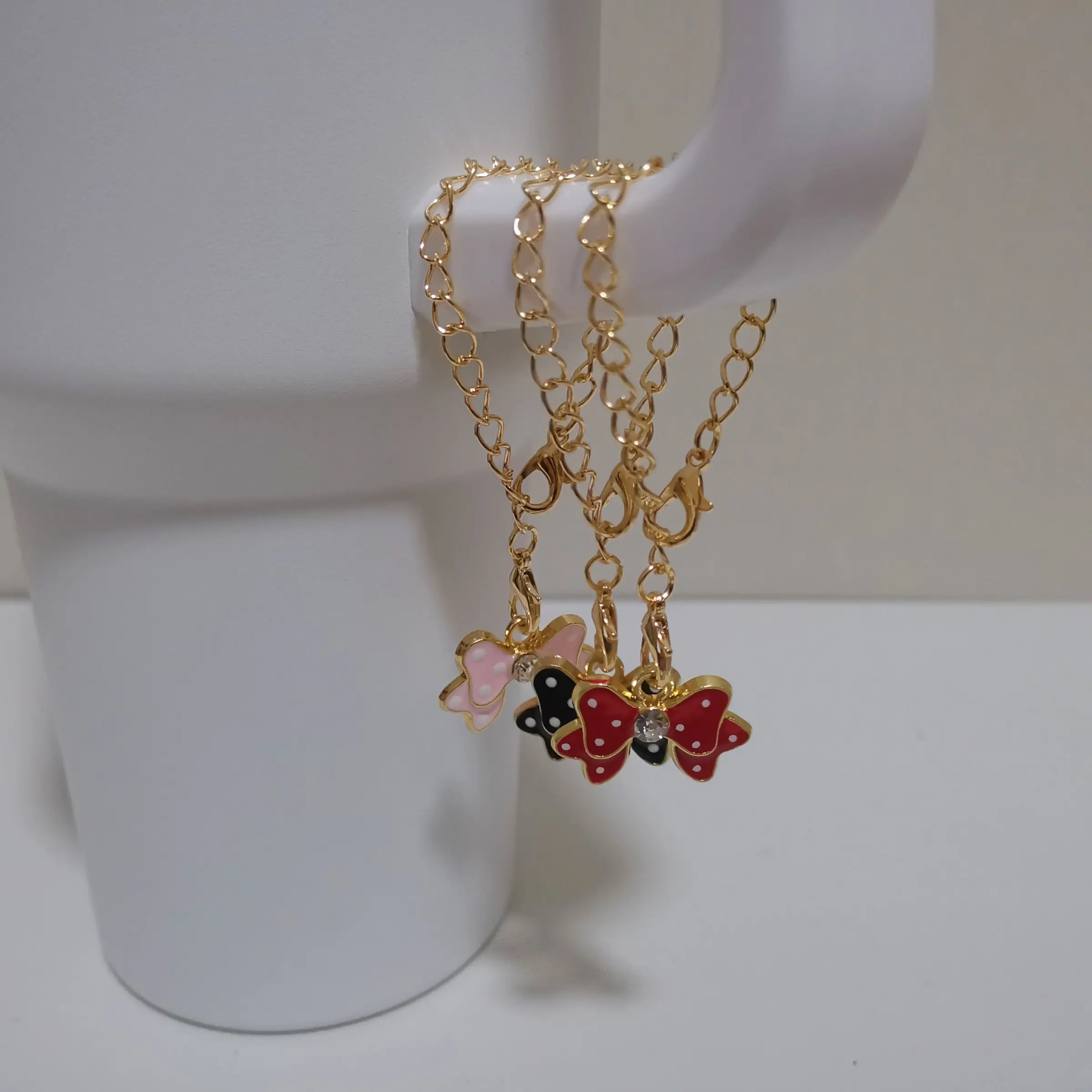 1/20pcs Cute Bow Rhinestone Charm Accessories For Stanley Cup, Alloy Keychain Chain Charm For Stanley Tumbler Cup Identification Handle Charms