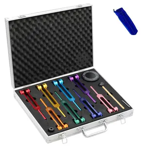 8 Chakra Tuning Fork Set, Aluminum Alloy Sound Therapy Kit, Percussion Instrument, Includes Tuning Fork Activator, Chakra Healing Instrument Suite