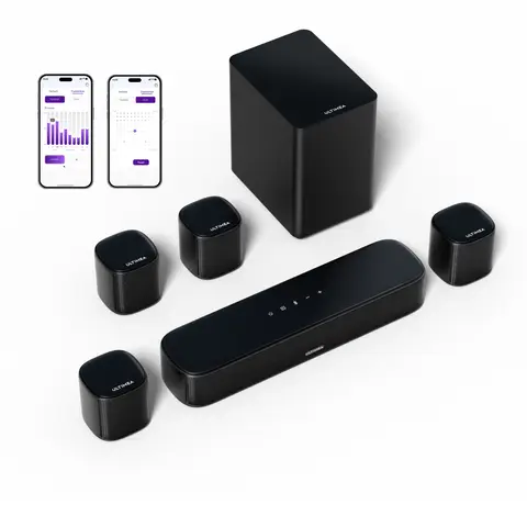 ULTIMEA Aura A40 7.1ch Virtual Surround Soundbar – Entry Level 4 Adjustable Speakers, 121 EQ Presets, Subwoofer, Wall-Mountable Budget Edition.Audio.Smartphone. Bluetooth. Sound Bar#SummerVibes