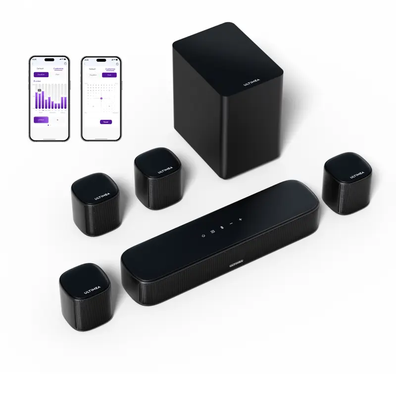 ULTIMEA Aura A40 7.1ch Virtual Surround Soundbar – Entry Level 4 Adjustable Speakers, 121 EQ Presets, Subwoofer, Wall-Mountable Budget Edition.Audio.Smartphone. Bluetooth. Sound Bar#SummerVibes
