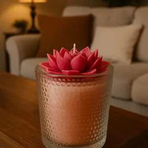 Handmade Scented Decorative Candle with Lotus flower