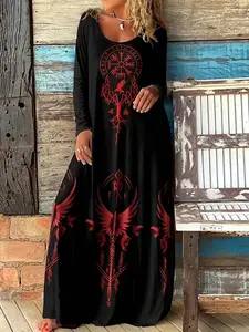 Elegant Plus Size Women's Fashion Trendy Sexy Autumn Dress, Stylish Casual Wear for Fall Season, Perfect for Daily