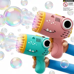 Handheld Dinosaur Bubble Machine, 40-Hole Automatic Electric Bubble Gun with 60ML Liquid, Perfect Gift for Weddings and Parties, Party Bubble Machine