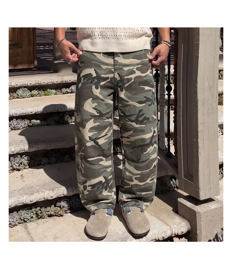 2-pack men’s long pants, men’s jeans, men’s cotton-blend jeans, loose straight wide-leg jeans.Retro washed design, available in multiple colors, suitable for everyday casual wear, school commuting, short trips, and holiday gatherings—ideal for a variety