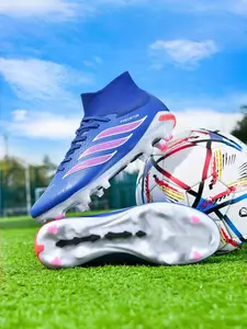 Men's High-Top Professional Soccer Shoes, Long Studs Ag/fg, Outdoor Sports Comfortable Breathable, Artificial Grass Training Shoes, Football Boots