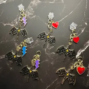 Dragon dainty dust plug charms with lightning bolt or heart  (msg us with connector type after order is placed)