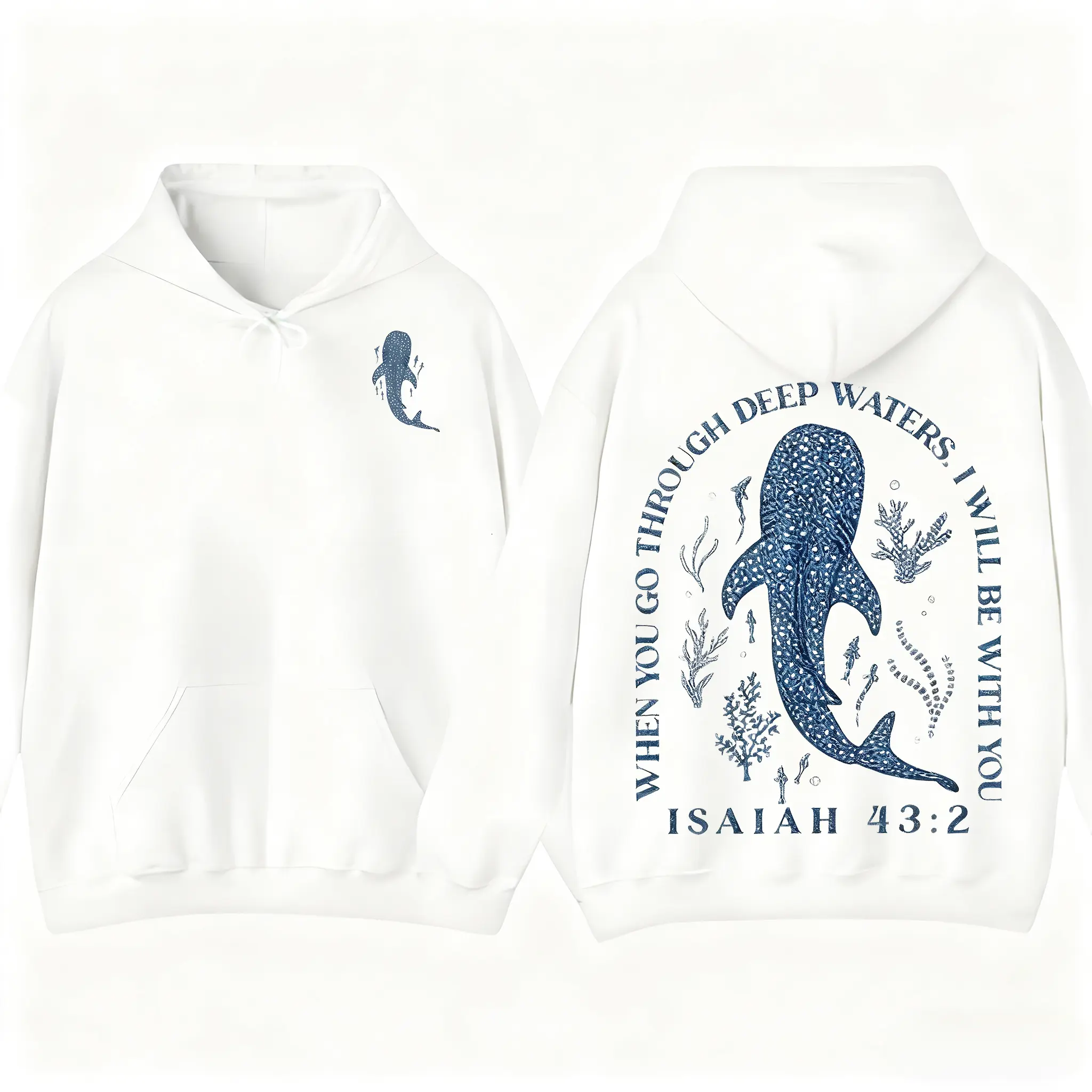 Whale Shark Pattern Hoodie Unisex Beach Style Sweatshirt T-Shirt Popular Trendy Style Suitable for Fans Fashionable and Comfortable Wear