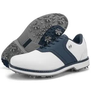 Men's Golf Shoes 9 Spiked & Waterproof – Lightweight Anti-Slip Design, Breathable Brogue Style for Training/Course – Comfortable Walking & Swing Support