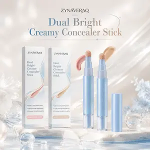 Dual Bright Creamy Concealer & Foundation Stick High Coverage 24H Long Lasting Matte Eye Concealer for Dark Circles Acne Marks Brightening Makeup Stick