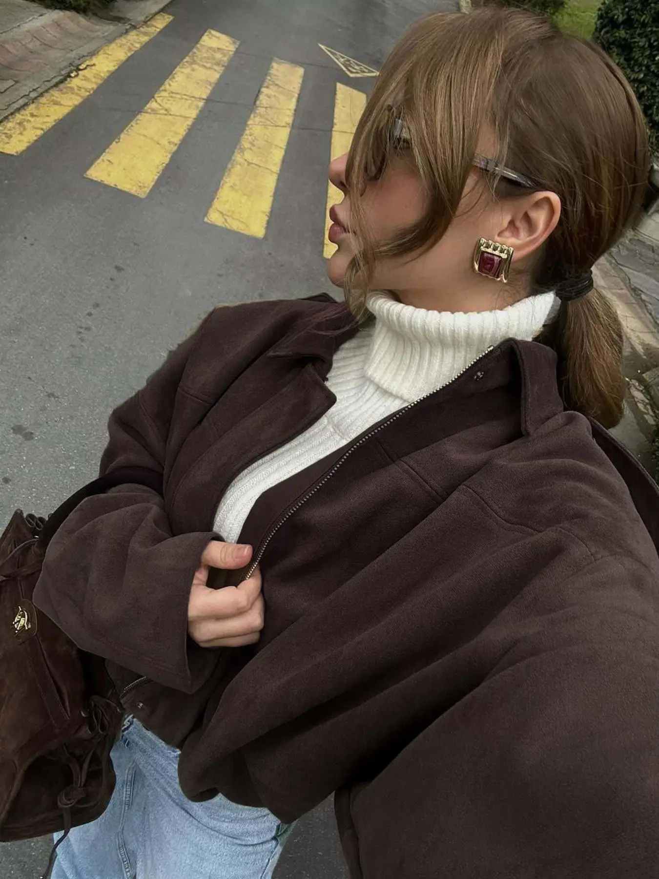 Casual Loose Fit New Shoulder Strap Waist Cinching Jacket Coat, Stylish and Comfortable Outerwear for Everyday Wear