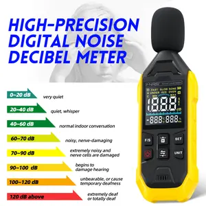 FNIRSI FDM01 Digital Noise Meter Sound Level Meter Handheld DB Meter 30~130dB Audio Measuring Instrument 600mah lithium Battery