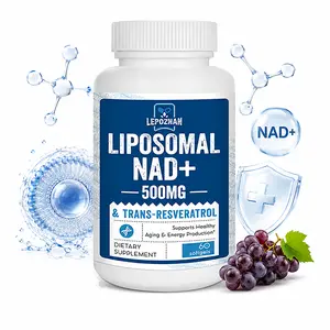 Liposomal NAD+ 500mg with Trans-Resveratrol 300mg - High Absorption NAD Supplement for Women & Men - Supports Cellular Energy, Metabolism & Brain Function - 60 Softgels