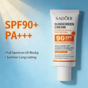 SADOER SPF90+ Waterproof Sunscreen | For Beach Outdoor Vacation | Aloe Soothing Formula