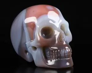 2.0" Premium Brazilian Agate Carved Crystal skull,Realistic, Crystal Healing