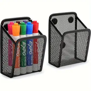 Magnetic Mesh Stainless Steel Pen Holder, Pen Stand, Stylish Office or Home Accessory, Modern Design, Durable and Functional Desk Organizer, Stationery Storage Organizer, Office Desk Accessories, Work Accessories