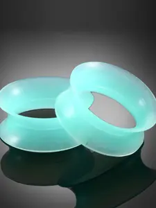 2pcs/lot Ear Flesh Tunnel Flexible Hider Ear Plugs Expander Piercing Green Hollow Earring Gauges Body Piercings Jewelry 3-25mm