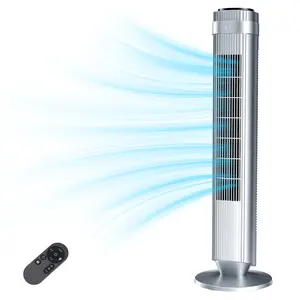 28dB Ultra Quiet Bladeless Tower Fan for Bedroom, 64 Degree Oscillating Standing Fan with Smart Auto Mode, Energy Efficient Space Saving Cooling Fan with Timer Function, Perfect for Home Office Living Room and Bedroom Use