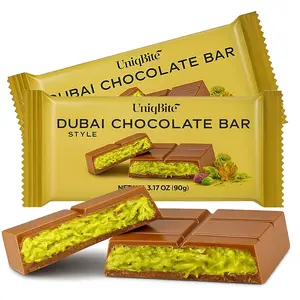 2 PACK Dubai Chocolate Bar Pistachio, 6.34 Oz, Milk Chocolate Bar with Pistachio Cream and Kataifi (Total 180g)