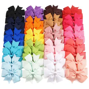 40pcs 3 Inch Boutique Grosgrain Ribbon Pinwheel Hair Bows Clips For Accessories Teens Gifts In Pairs