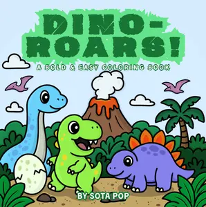 Dinosaur Coloring Book - Bold, Easy-to-Use, Fun Dinosaur Illustrations, Prehistoric Fun (Collectibles & Entertainment Item)