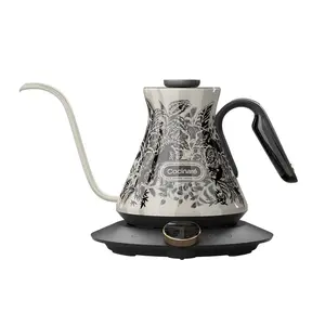 Cocinare M6 Pro Electric Gooseneck Kettle with Color-Changing Design, Precise ±0.5℉ Temp Control, Stainless Steel Interior, Quick Boil for Pour-Over Coffee & Tea, 0.6L/20.3floz(Jungle)