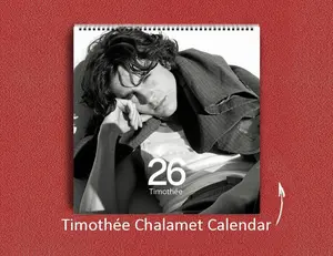 Timothée Chalamet 2026 Wall Calendar, Celebrity Fan Decor, Dune & Wonka Star Collectible, Yearly Planner, Home Office Decor, Unique Gift Idea