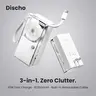 SHARGE Discho Hybrid Power Bank Charger - 10000mAh, 30W GaN 30w Speed, Built-in Wall Plug & Retractable 2ft USB-C Cable, Compact Portable Retro EDC Tool, Transparent Travel-Friendly Charging Solution for Smartphones & Gadgets