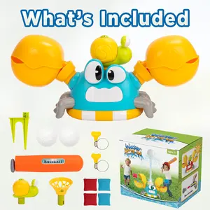 3-in-1 Crab Sprinkler Baseball Toy with Snail & Baseball Attachments | Adjustable Height & 360° Coverage | Portable Outdoor Water Game for Boys & Girls