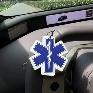 Rogue River Tactical EMS Emt Star of Life Blue Car Air Freshener, Creative Cartoon Design, Vent Clip & Hanging Decoration