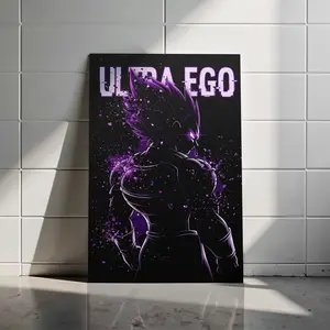 Ultra Ego DBS Anime Poster Wall Art Decor, Premium High-Definition Canvas Print for Gaming Room and Bedroom, Minimalist Purple Aesthetic, Perfect Gift for Anime Fans and Otaku