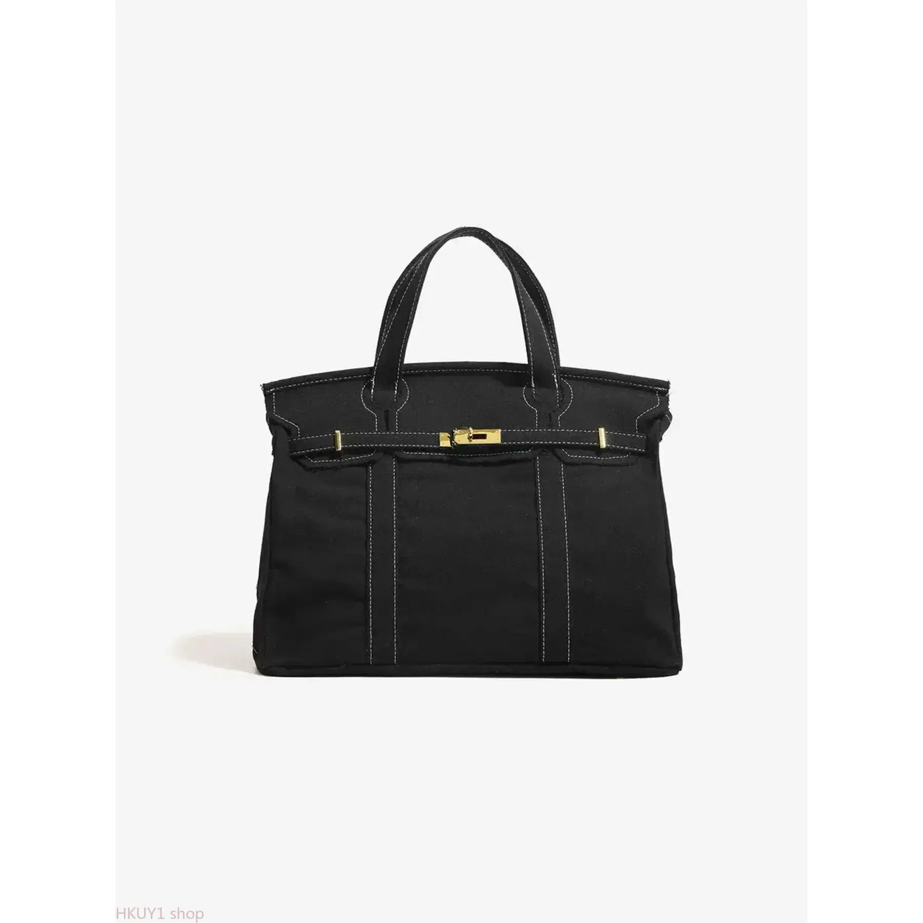 Canvas Tote Bag – Large Capacity Shoulder Handbag, Durable Commuter Bag, Casual Everyday Canvas Bag, Stylish Colorblock Design