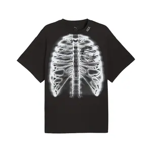 PUMA Mens Hooptopia Hoopray Vision Graphic Crew Neck Short Sleeve Casual Tops Casual - Black