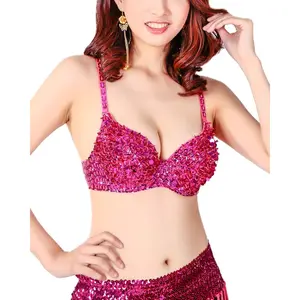 Women's Sparkle Glitter Bra Top Rave Dance Belly Dancing Crop Tops Costume Clubwear push women jelly fantasy bridal wear party costume crop top spring fashion baby valentines day Floral Cami PVC Leather Square breathable Punk ear linger theme plus size