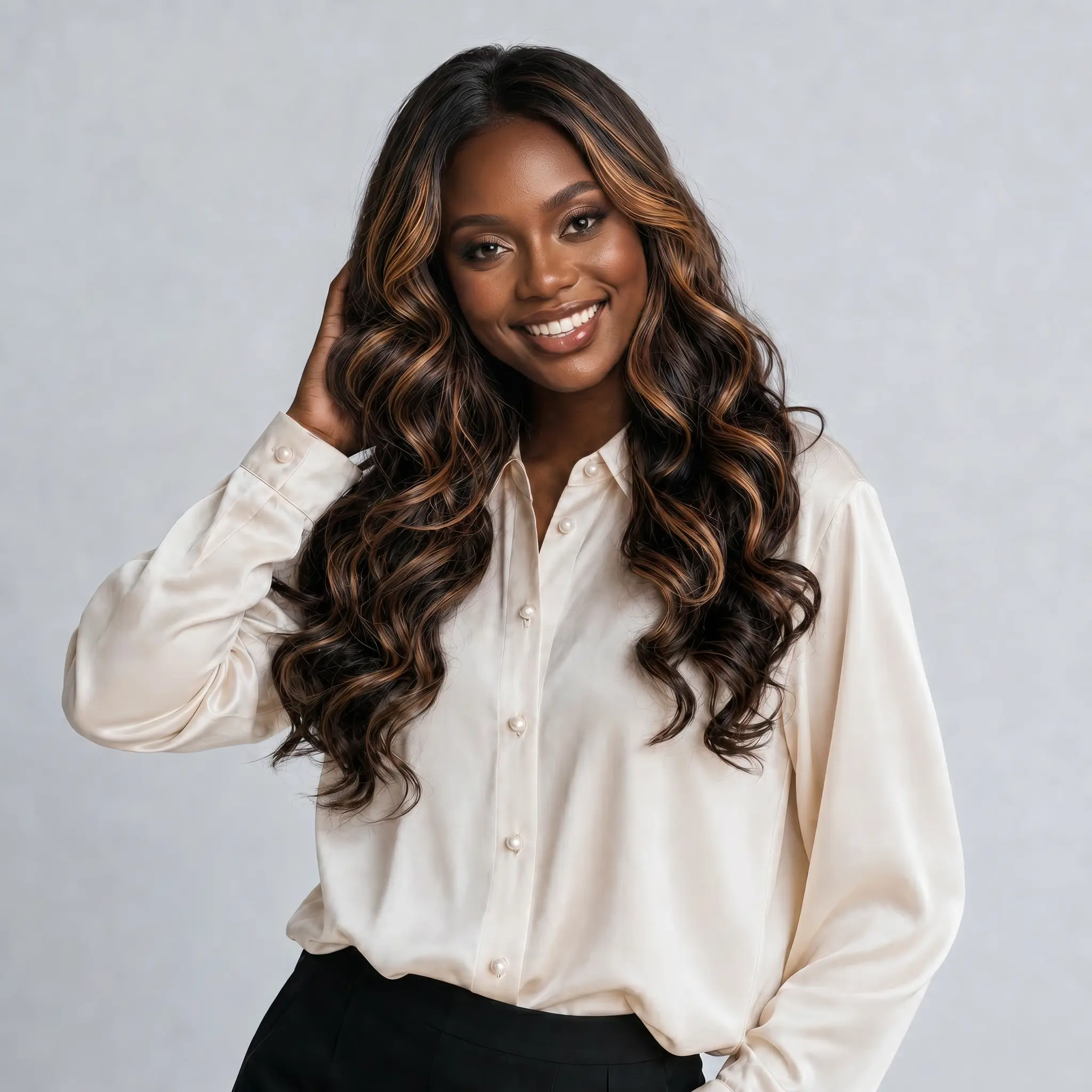 Glueless 100% Human Hair Wigs 7x5 Lace Front Pre Plucked 180% Density Highlight Brown Body Wave Wig With Black Roots Ready to Wear 22inch 24inch