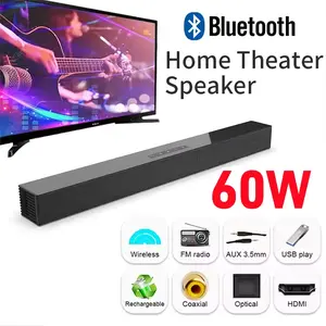 60W Wireless Column Soundbar Bluetooth Speaker Powerful 3D Music Sound Bar Home Theater Aux 3.5mm Rca TF Card For TV PC
