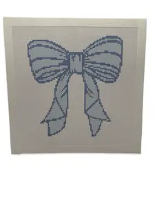 Large Blue Bow Needlepoint Canvas