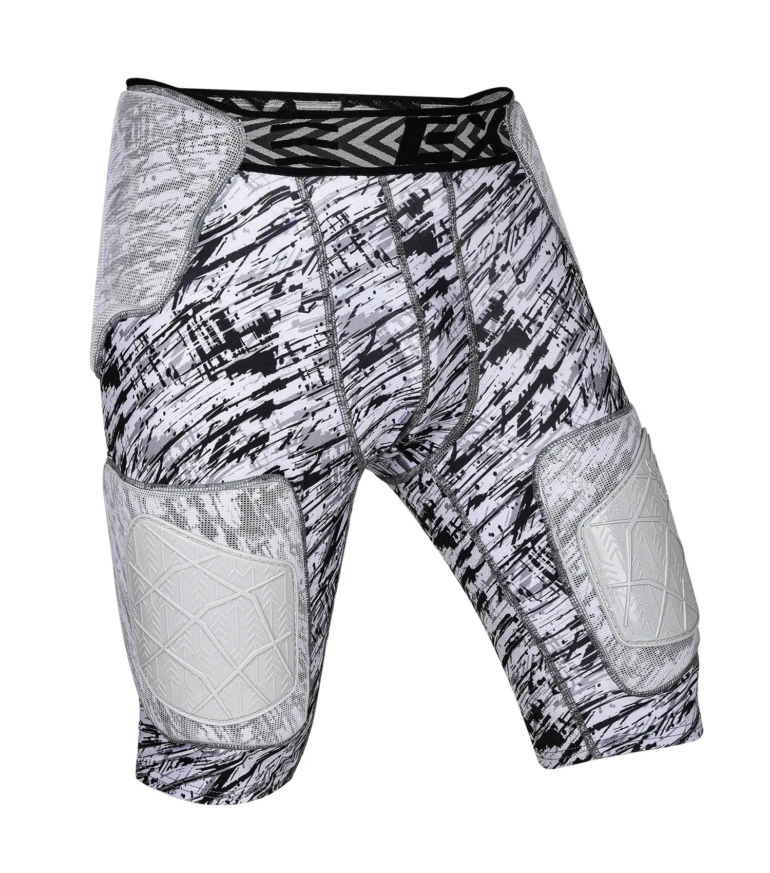 Exxact Sports Gladiator 5-Pad Adult Football Girdle for Men with Cup Pocket, Padded Compression Shorts with Integrated Hip, Thigh, Tailbone Pads, Men's Girdle Football
