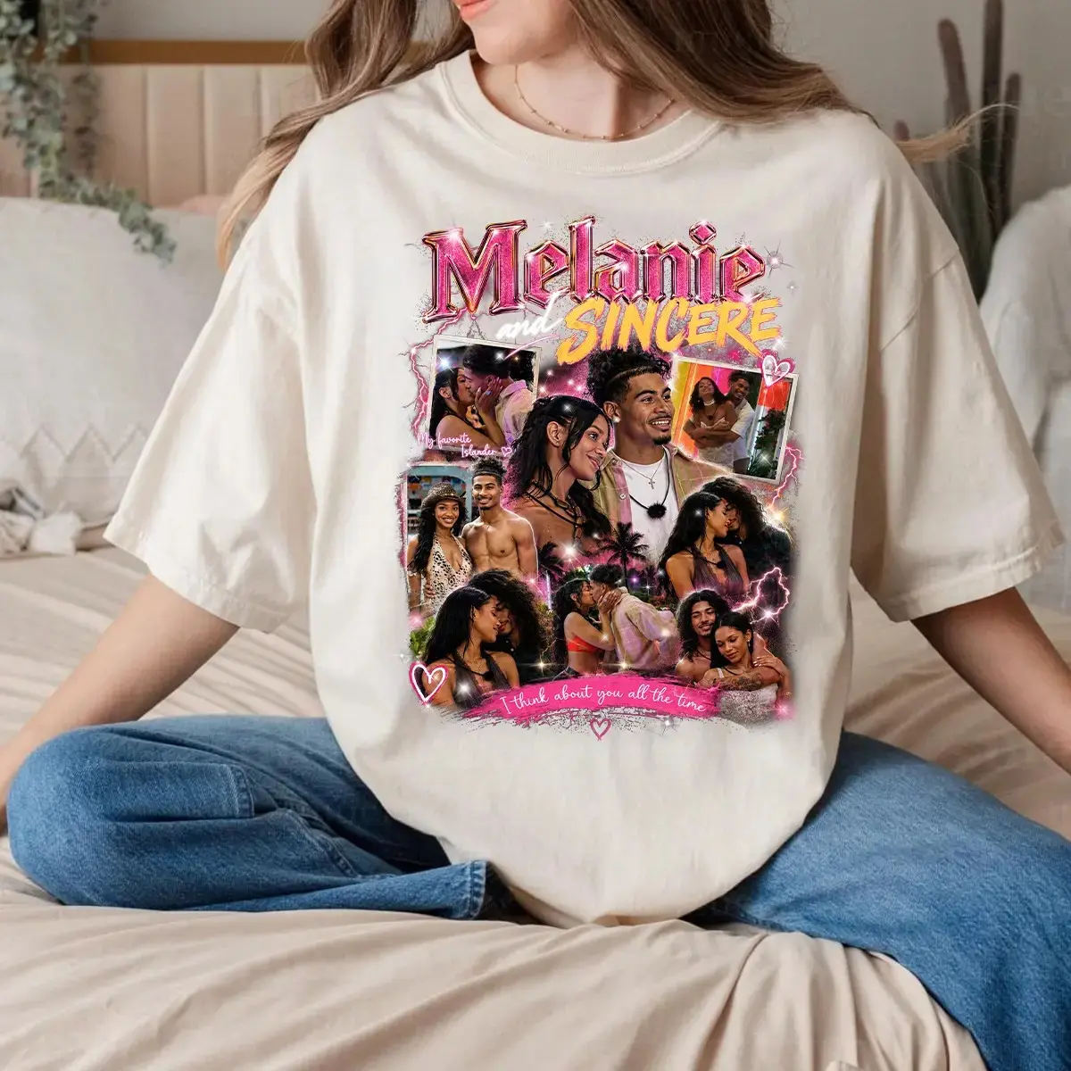 Comfort Colors Melanie & Sincere Couple Tee - Unisex Trending Love Island 8 USA Fan Shirt, Cute Couple Melanie & Sincere Tee