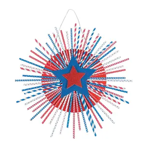 Patriotic Straw Wreath Craft Kit - Makes 3 - Less Than Perfect