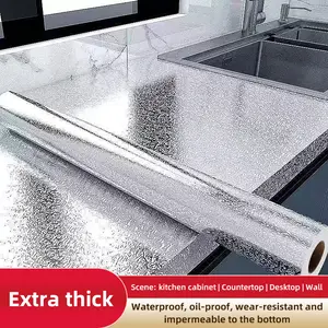 Thickened kitchen oil-proof stickers, high temperature resistant, waterproof and moisture-proof, suitable for kitchen cabinets, wallpaper, stovetops, and countertops. (Aluminum foil paper)