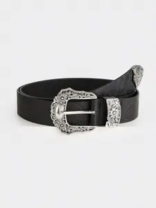 Colorful Cross Embossed Belt, Y2K Gothic Punk Street Style Silver Color Buckle, Perfect for Dresses Skirts Jeans Casual Pants, Fashion Belt