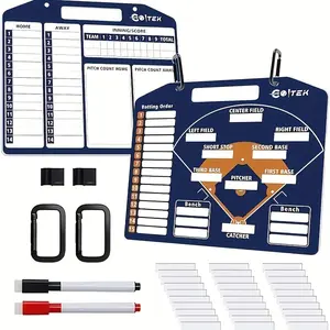 Double-sided magnetic baseball lineup coaching board - PVC wall-mounted. Suitable for game strategy and training, durable plastic material, team lineup planner, easy-to-read surface, high-quality materials, designed for amateur athletes.