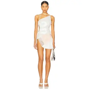 Jaded London Reworked Varsity Lace Dress in Multi