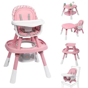 Scabine 15-in-1 Baby High Chair, Convertible Highchair for Babies and Toddlers with Activity Center, Booster Seat, Kids Learning Table & Chair