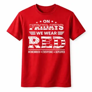 On Fridays We Wear Red T-Shirt, Patriotic USA Flag Shirt, Military Support Tee, Remember Everyone Deployed, 4th of July Shirt, Hoodie, Sweatshirt, American Pride Gift, Unisex