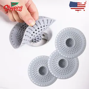 Bathtub Drain Hair Catcher, Silicone 1.48'' to 1.75'' Regular Drains, 3PCS