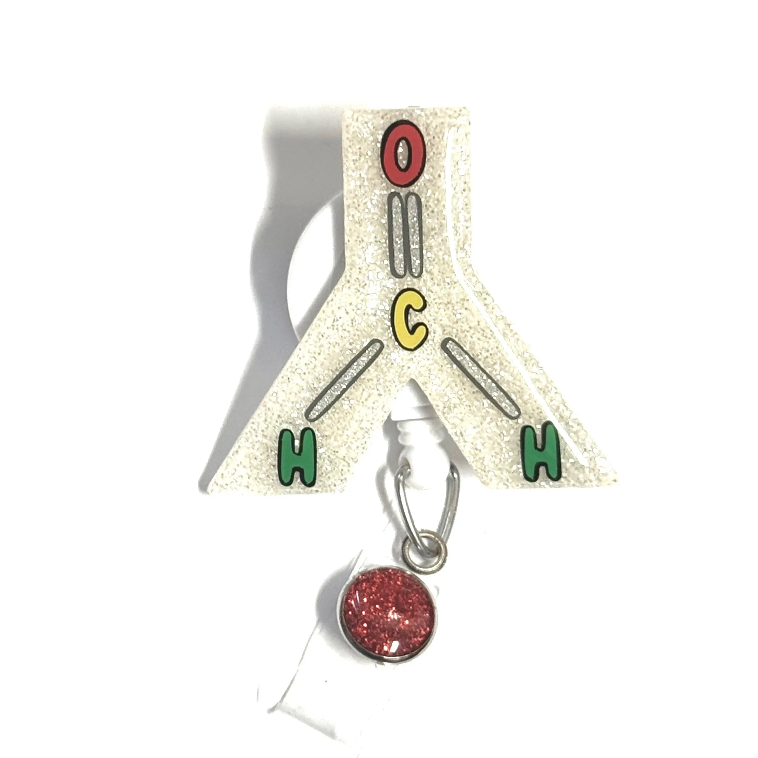 Formaldehyde Badge Reel, Retractable Swivel Alligator Clip, “